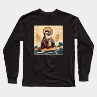 Our Lady of Steamer Lane ottter 841 with pup Long Sleeve T-Shirt